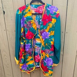 🎻VINTAGE FIND🎻 Multi-floral Blazer/cardigan